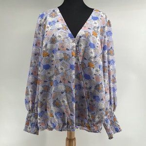 mellowday floral shirt blouse high low tunic stretch waist sz 2X plus size NWT